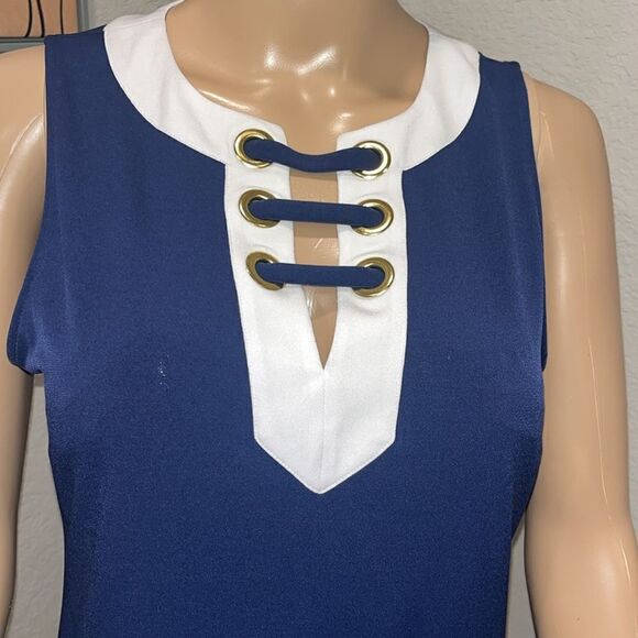 MICHAEL Michael Kors Navy and White top - Picture 3 of 7